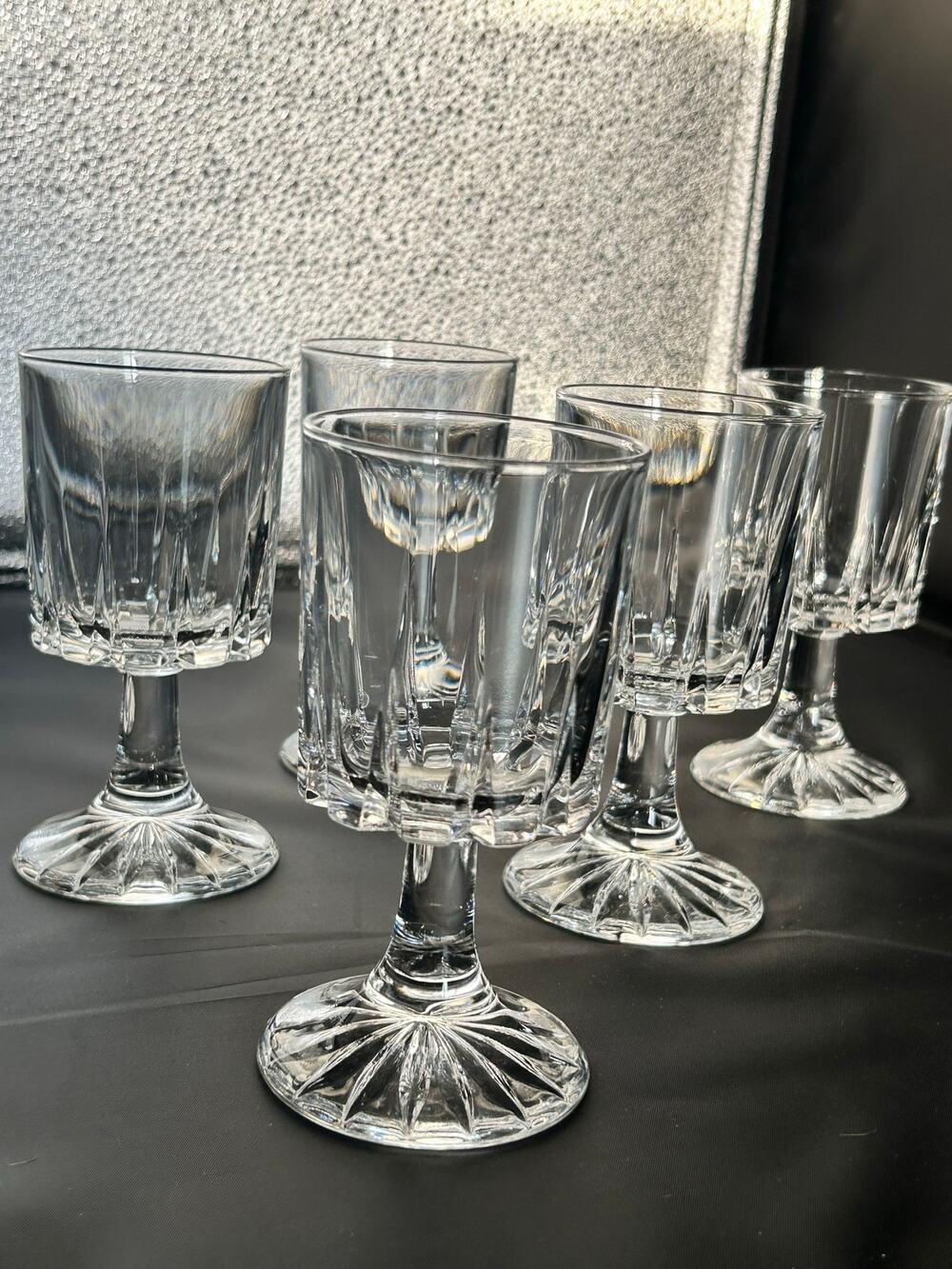Vintage RCR Royal Crystal Rock Zeus Crystal Wine Water Goblets Set of 5 Italy